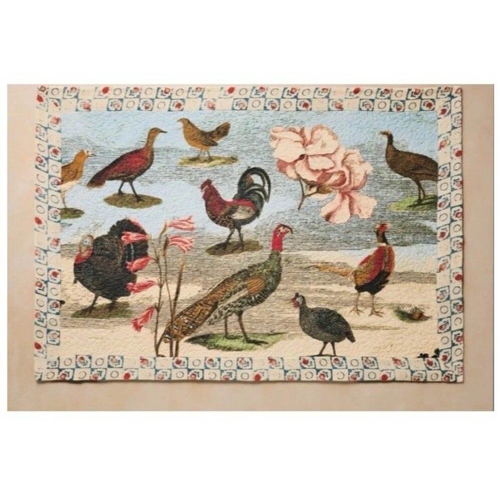 NWT John Derian Target Quilted Throw Blanket Bird Farmhouse 50 X 70 Cotton Quilt
